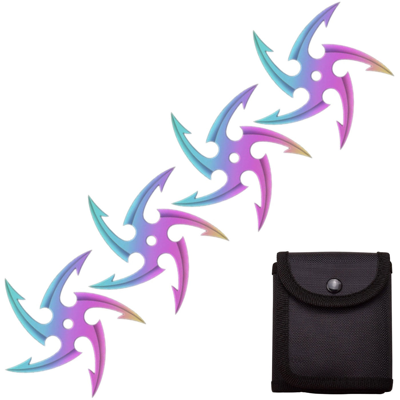 4 PC Set Cyclone Ninja Throwing Stars Shuriken Knife Five-Sided