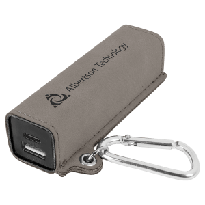 Customizable Leatherette 2200 mAh Power Bank with USB-C Cord
