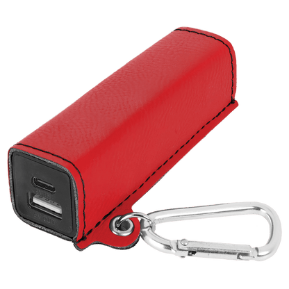 Customizable Leatherette 2200 mAh Power Bank with USB-C Cord