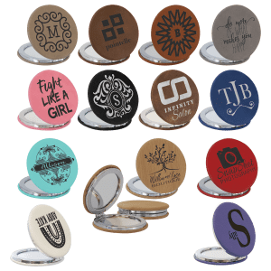 Personalizable Leatherette Compact Mirror