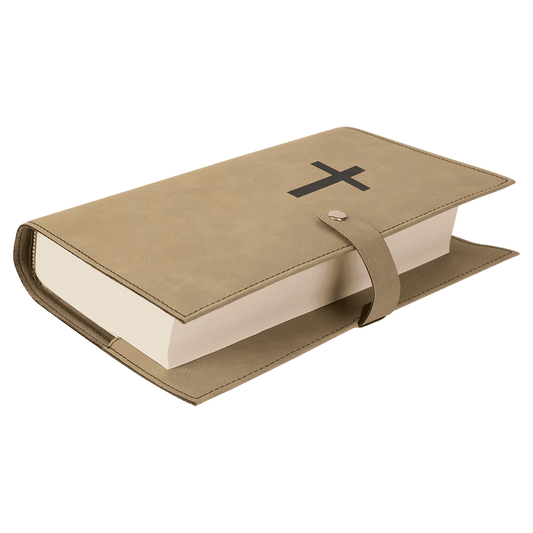 Leatherette Book Cover with Snap Closure – Customizable