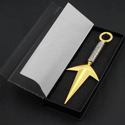 23CM Ninja Anime Fourth Hokage Flying Thunder God Kunai Full Metal Zinc Alloy Collectible Desk Decor Cosplay Prop Boy Gift