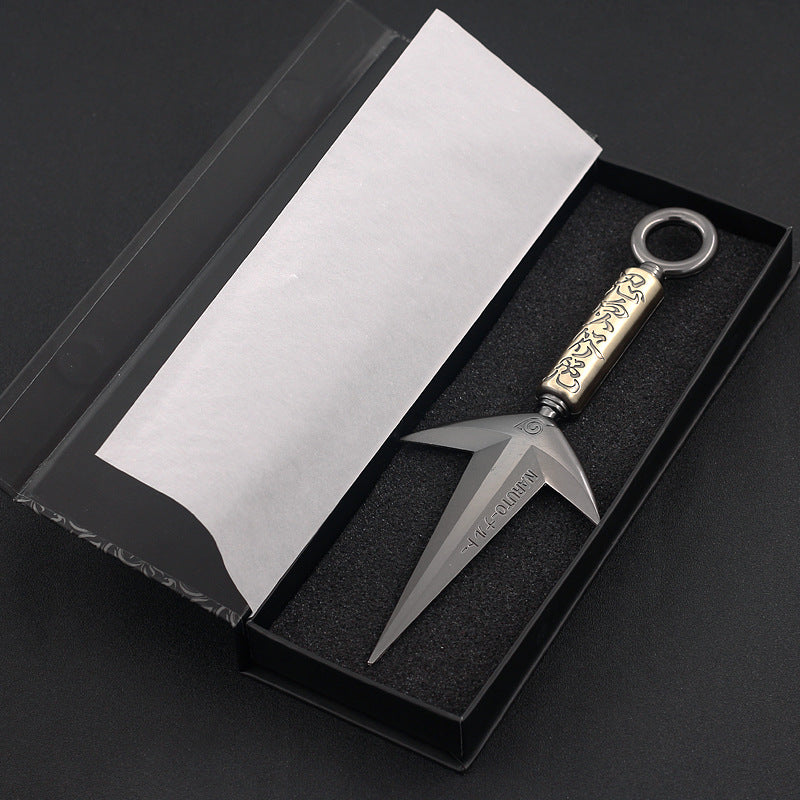 23CM Ninja Anime Fourth Hokage Flying Thunder God Kunai Full Metal Zinc Alloy Collectible Desk Decor Cosplay Prop Boy Gift