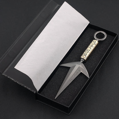 23CM Ninja Anime Fourth Hokage Flying Thunder God Kunai Full Metal Zinc Alloy Collectible Desk Decor Cosplay Prop Boy Gift