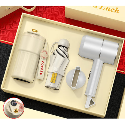 Custom Logo Business Gift Sets Mothers Day Gifts with Hair Dryer Set Coffee Cup Umbrella Christmas Gift Set for Men and Women