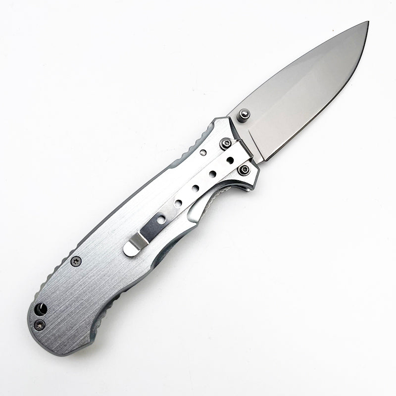 Wholesale Knives 4.5 Inch Aluminum Wood Handle Drop Point Outdoor EDC Folding Pocket Knife for Engraving