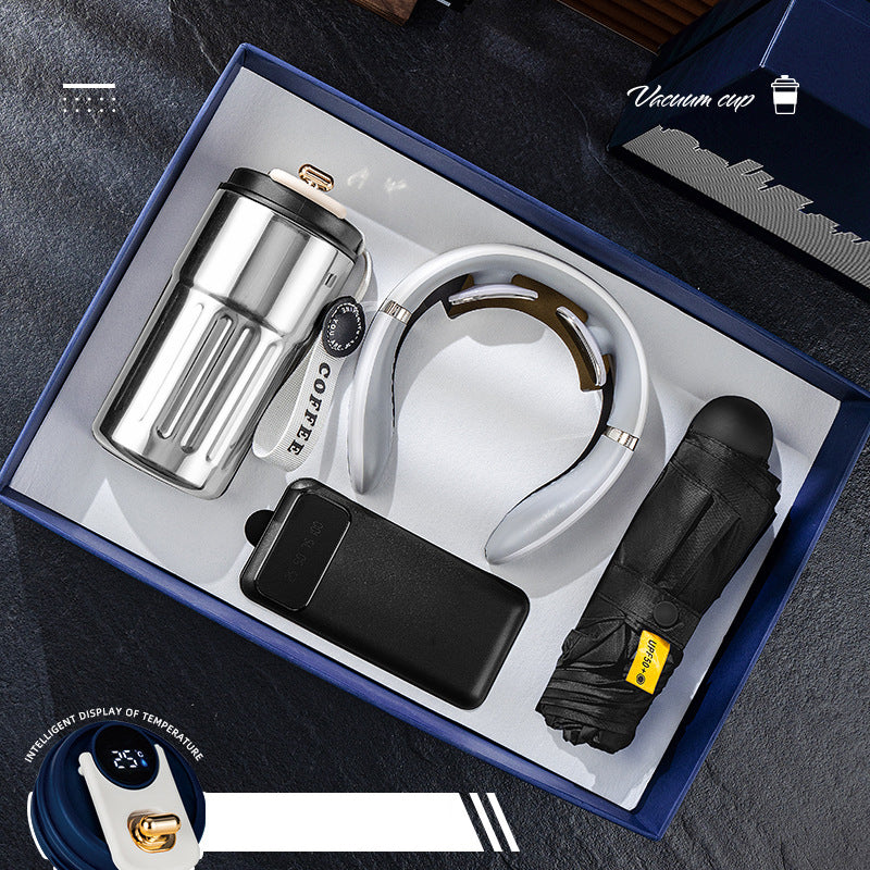 Promotional Luxury Gift Sets Wedding Souvenirs for Guests Neck Massager Power Bank Business Corporate Gift Set for Men and Women