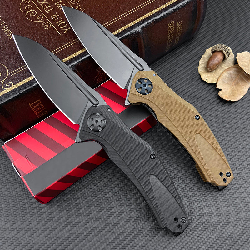 Willia Outdoor EDC Survival Stainless Steel Folding Knife G10 Anti-Slip Handle Camping Hiking Tactical OEM Customizable