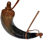 12" Medieval Renaissance Gunpowder Horn