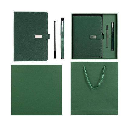 Personalized Vintage Gift Set – Leather Notebook, Pen & Insulated Bottle in Premium Gift Box