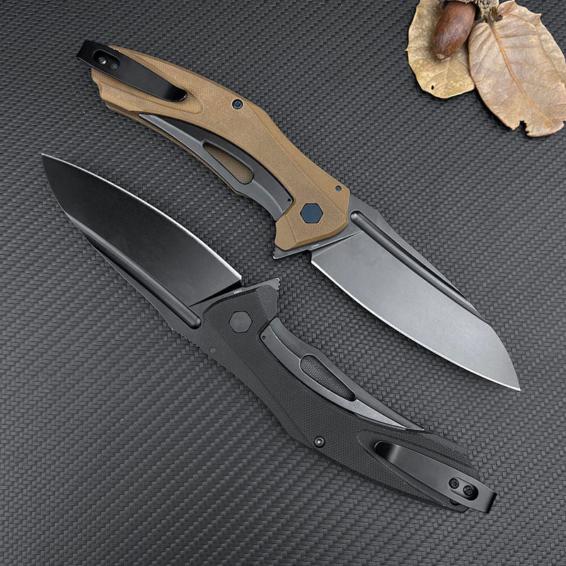 Willia Outdoor EDC Survival Stainless Steel Folding Knife G10 Anti-Slip Handle Camping Hiking Tactical OEM Customizable