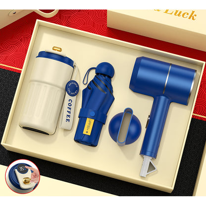 Custom Logo Business Gift Sets Mothers Day Gifts with Hair Dryer Set Coffee Cup Umbrella Christmas Gift Set for Men and Women