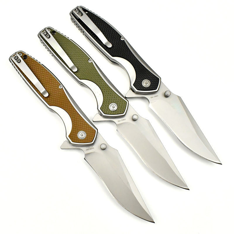 Willia Customized G10 Handle Stainless Steel 20cm Multi-functional Tactical Folding Knife for Outdoor Survival Camping