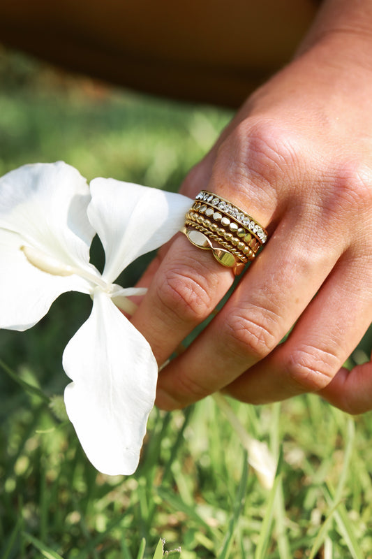 18K Gold PVD Stainless Steel Sculpted Blank Engravable Ring / ZRJ9017