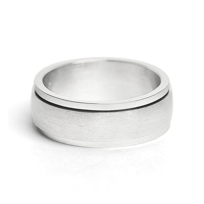 Stainless Steel Brushed Spinner Ring / FNS007