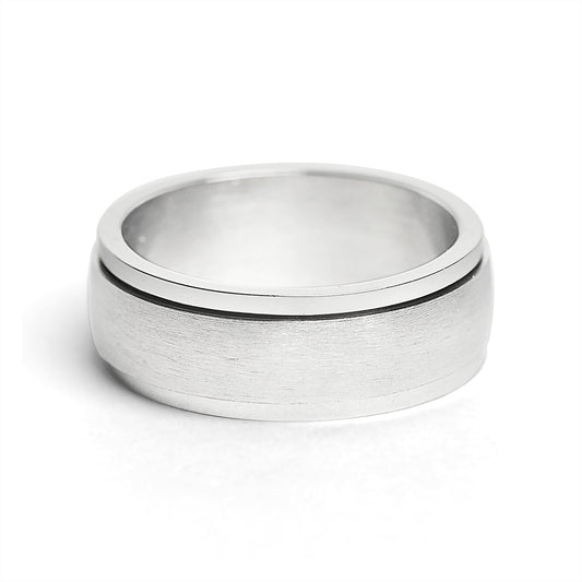 Stainless Steel Brushed Spinner Ring / FNS007