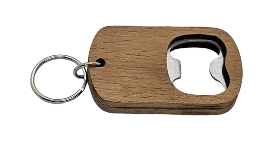 Personalizable Beechwood Keychain Bottle Opener