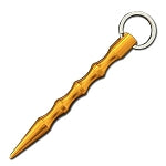 Polished Pointed Gold Kubaton Self Defense Keychain