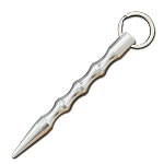 Silver Polished Pointed Kubaton Self Defense Keychain