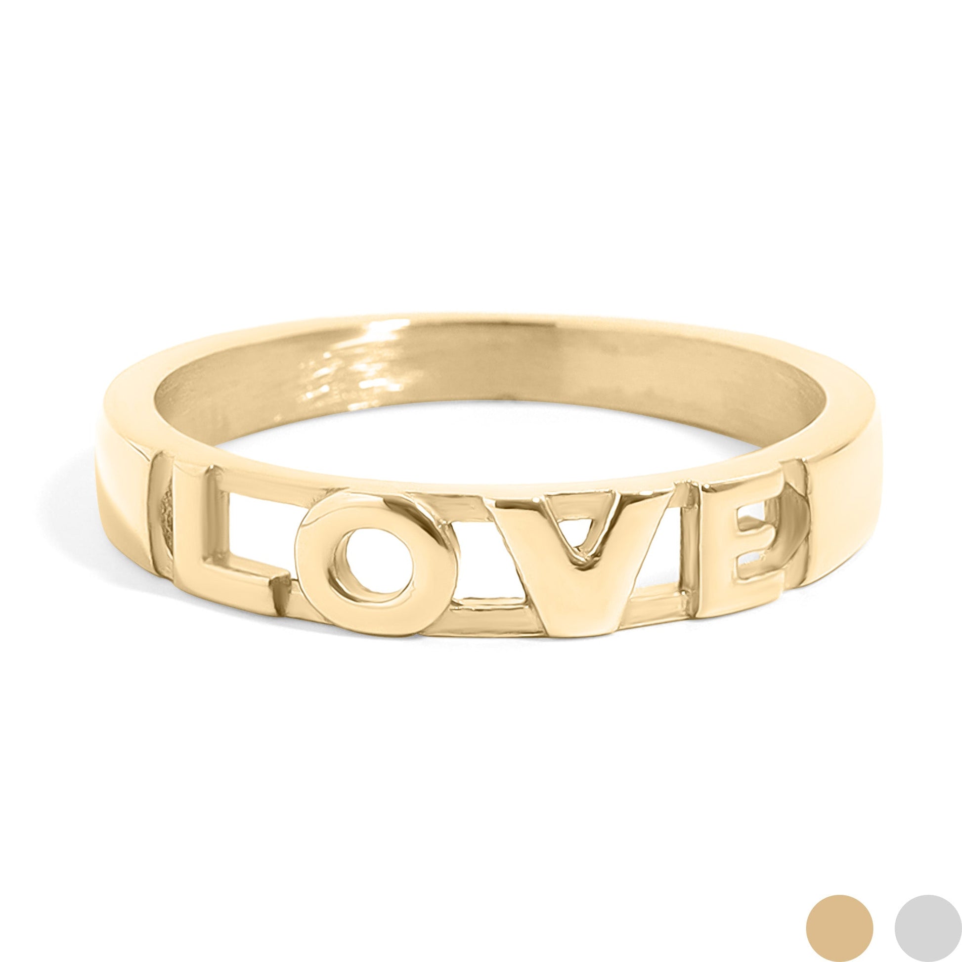 18K Gold PVD Stainless Steel Love Stacking Ring / KSS0010