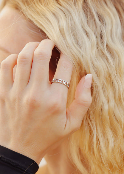 18K Gold PVD Stainless Steel Love Stacking Ring / KSS0010