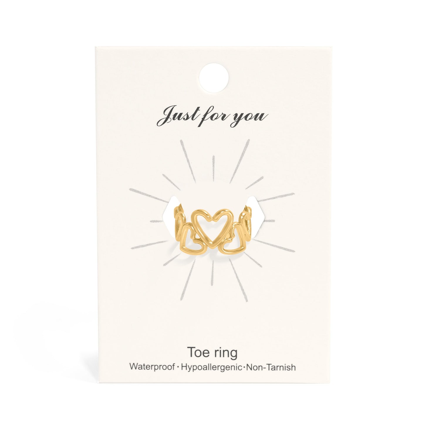 18K Gold PVD Stainless Steel Heart Toe Ring / KSS0011
