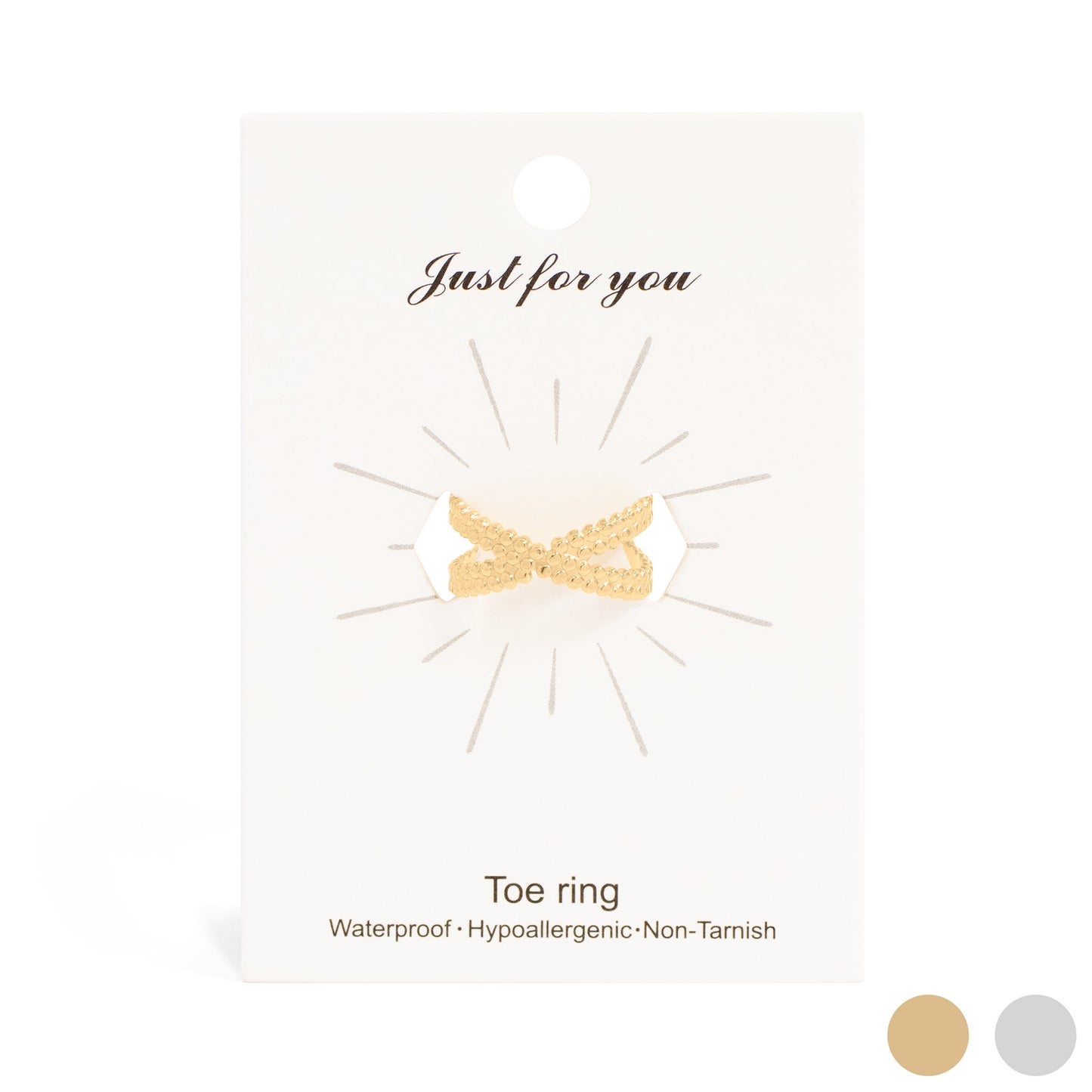18K Gold PVD Stainless Steel Cross Over Toe Ring / KSS0013