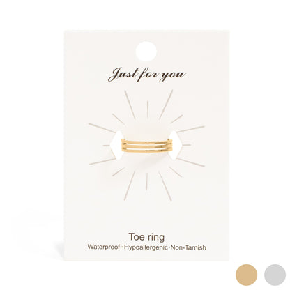 18K Gold PVD Stainless Steel Triple Toe Ring / KSS0018