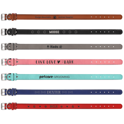Engravable Leatherette Dog Collar