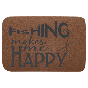 Customizable Rectangle Brown Genuine Leather Patch with Adhesive