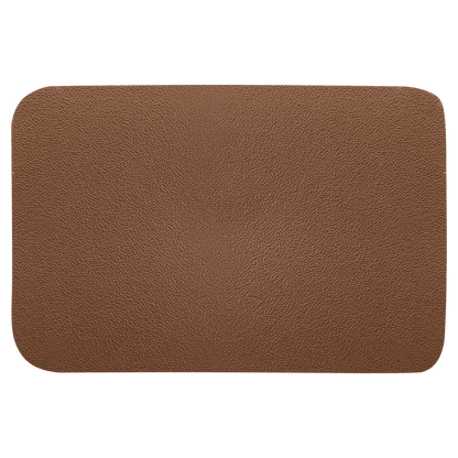 Customizable Rectangle Brown Genuine Leather Patch with Adhesive