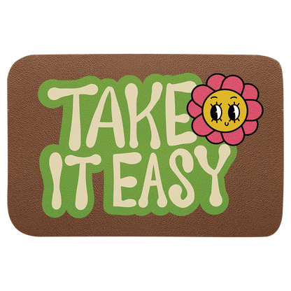 Customizable Rectangle Brown Genuine Leather Patch with Adhesive