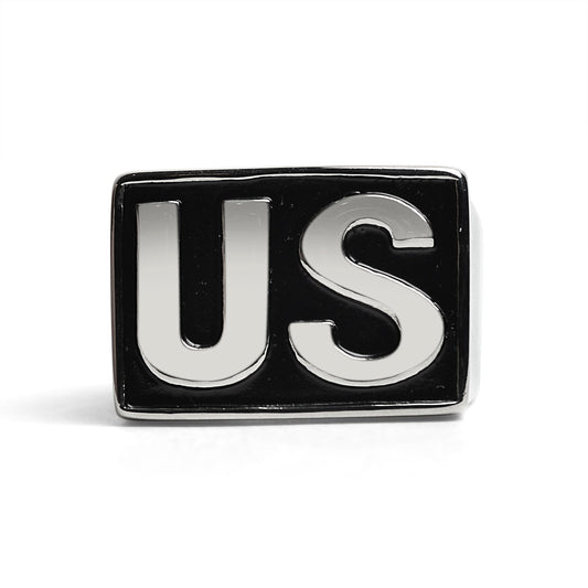 Stainless Steel United States "US" Insignia Signet Ring / MCR4063
