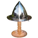 15th Century Domed Kettle Miniature Helmet With Stand