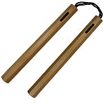 Nunchucks 12 Inch Octagonal Brown Wood Nunchaku