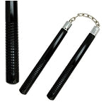 12 inch Black Wood Round Nunchaku Chain With Grips