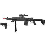 Spring Sniper Rifle and P618 Pistol Combo with Laser and Flashlight