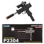 P2304 Spring Powered Airsoft M10 MAC UZI Assault SMG Pistol with Laser & Scope