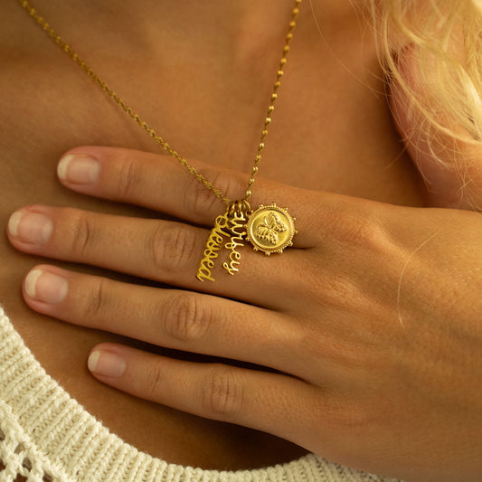 18K Gold PVD Stainless Steel Blessed Charm / PDL0328