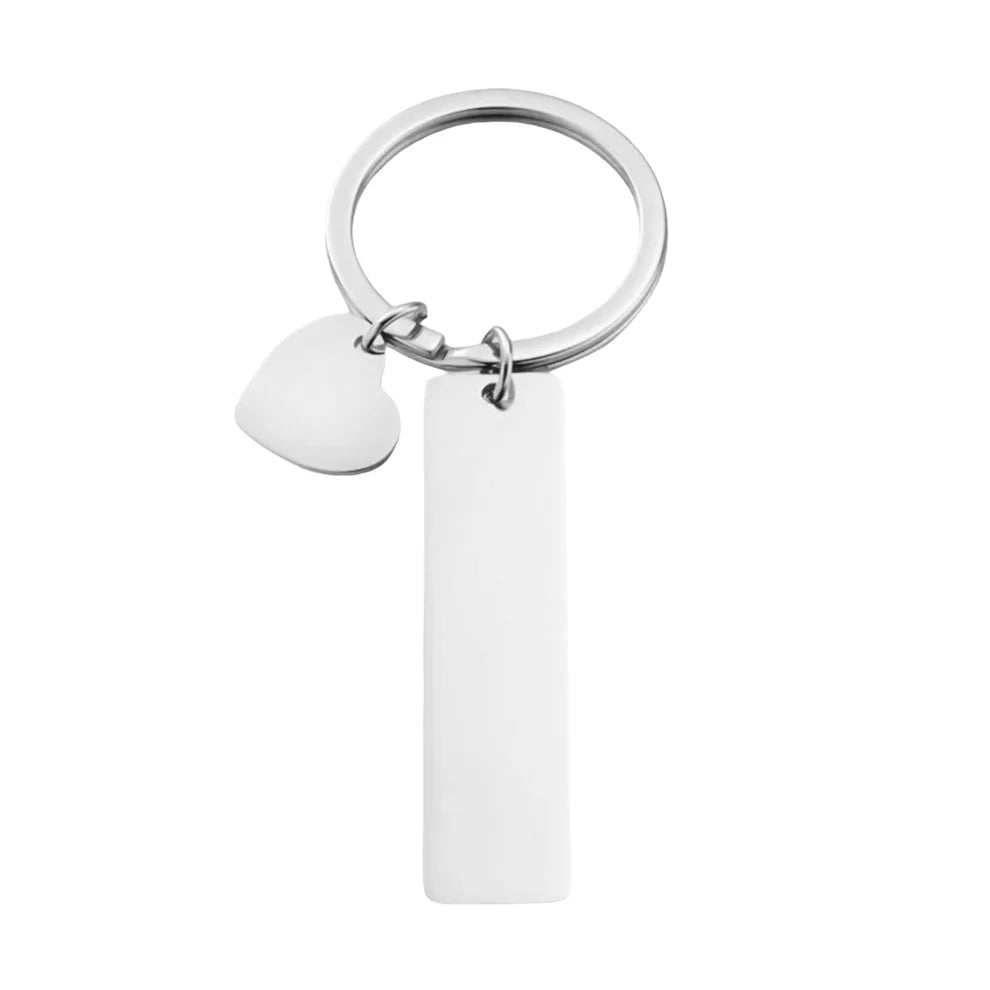 Customizable Rectangular Keychain With Heart