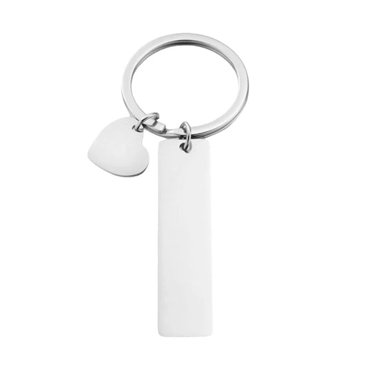 Customizable Rectangular Keychain With Heart