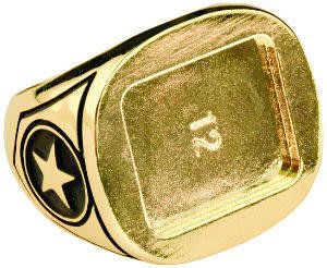 Customizable Gold Star Signet Championship Ring