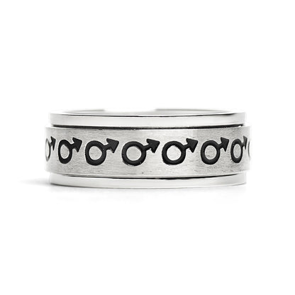 Male Symbol Spinner Stainless Steel Ring / RRJ0066