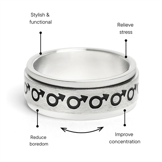 Male Symbol Spinner Stainless Steel Ring / RRJ0066