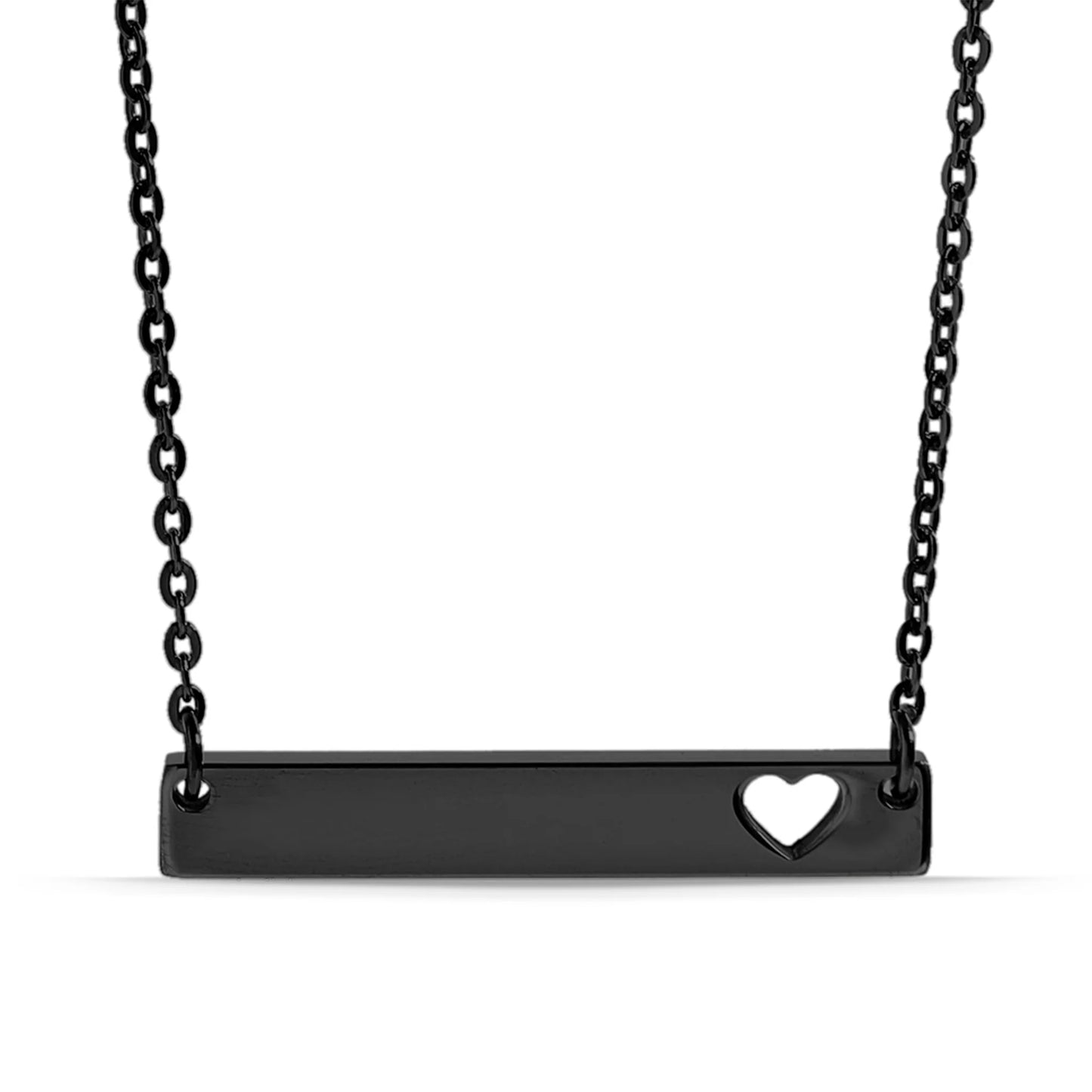 Customizable Cutout Heart Bar Necklace