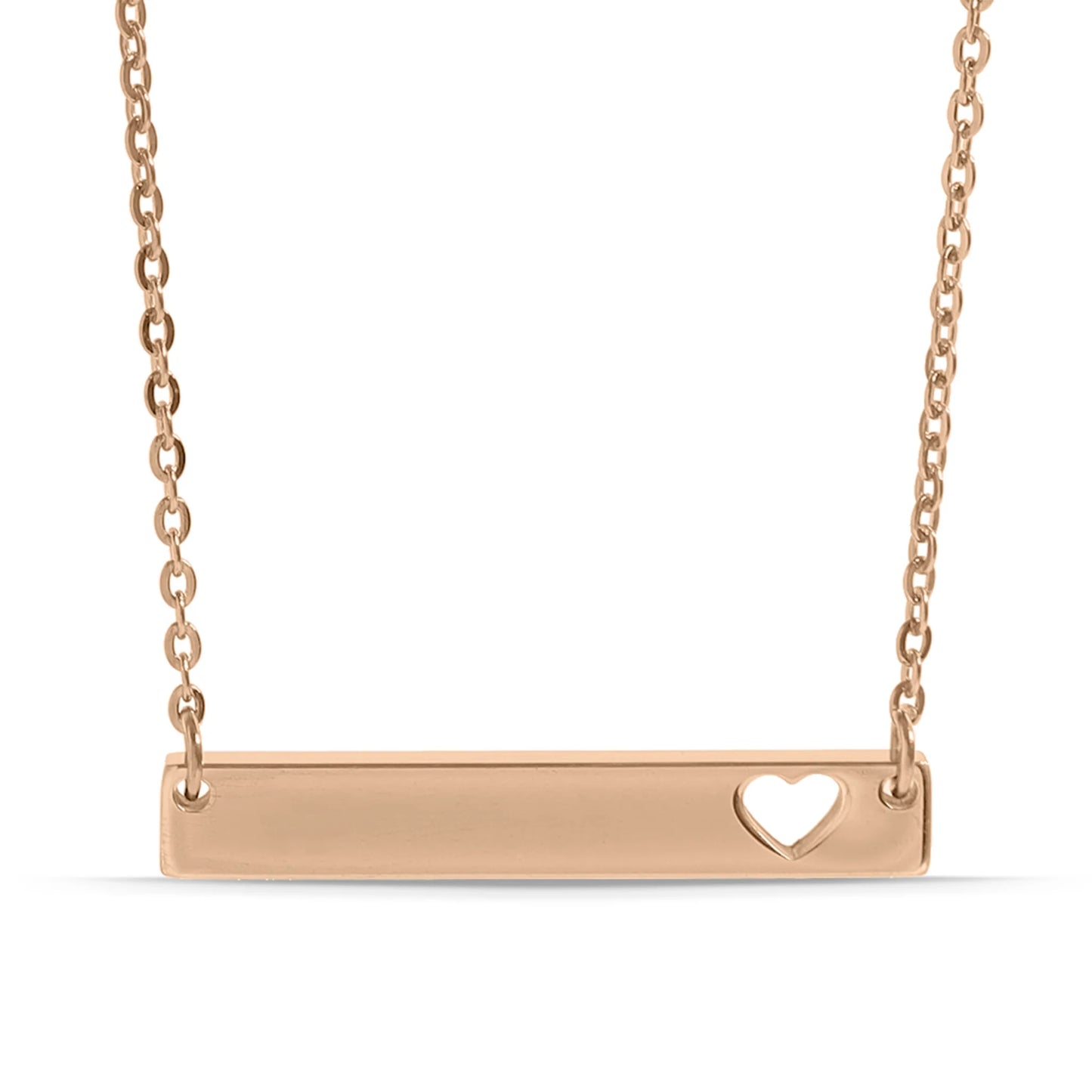 Customizable Cutout Heart Bar Necklace