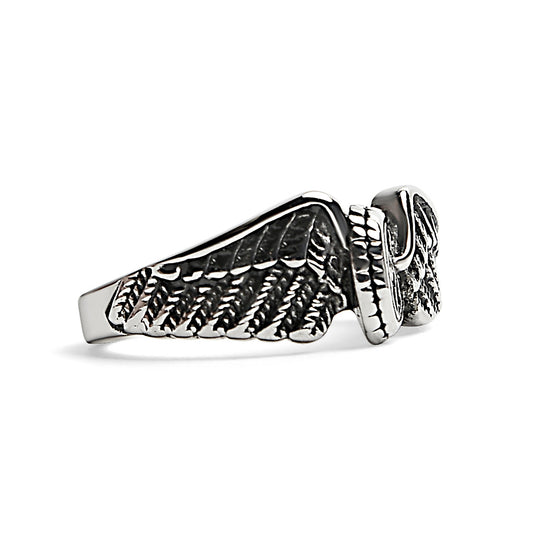 Stainless Steel Polished Winged Wheel Ring / SCR0238