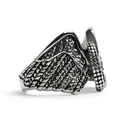 Stainless Steel Polished Winged Wheel Ring / SCR0239