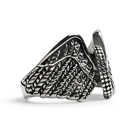 Stainless Steel Polished Winged Wheel Ring / SCR0239