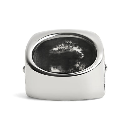 Stainless Steel Polished Maltese Cross Signet Ring / SCR1004